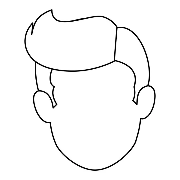 Young man avatar head character — Stok Vektör