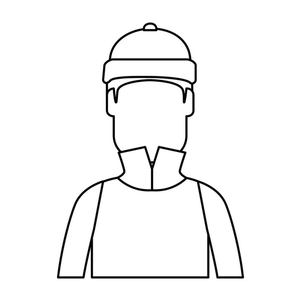 Snowboarder personagem homem avatar —  Vetores de Stock