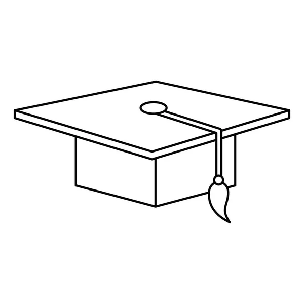 Sombrero de graduación icono aislado — Vector de stock