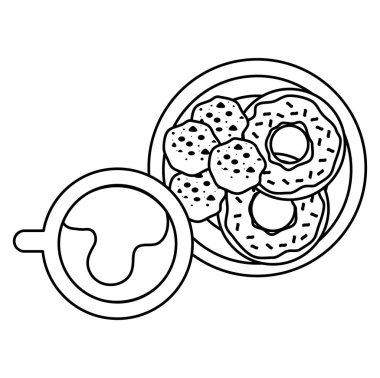 tatlı çörek ile kahve fincanı