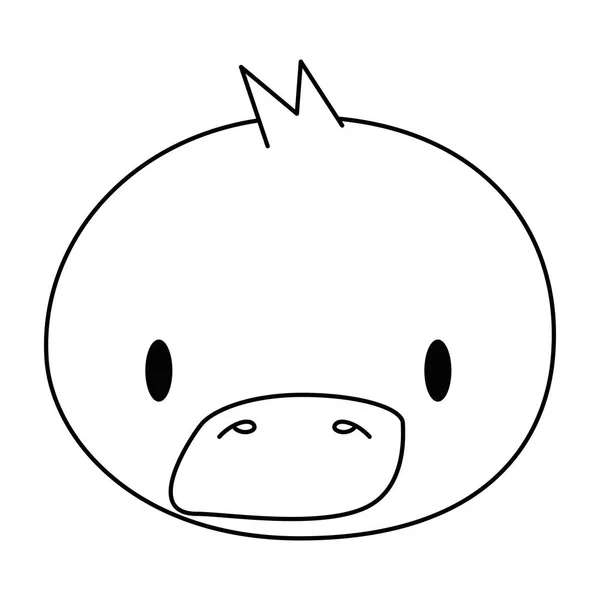 Lindo y adorable personaje de pato — Vector de stock