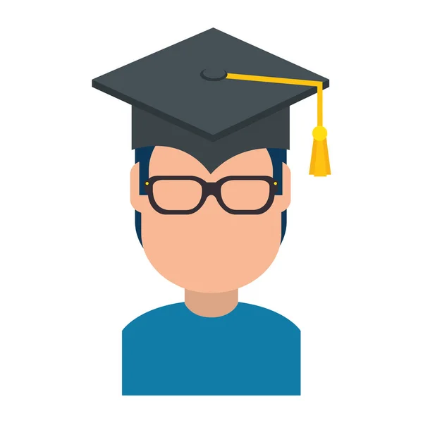 Estudiante graduado avatar carácter — Vector de stock