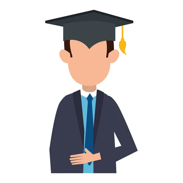 Estudiante graduado avatar carácter — Vector de stock