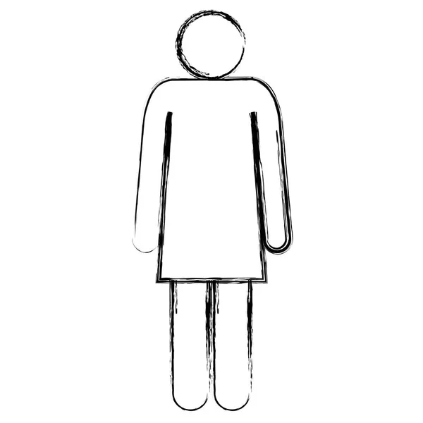 Figura mujer silueta icono — Vector de stock