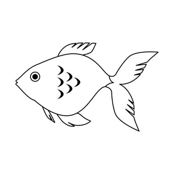 Söt prydnads fisk ikon — Stock vektor