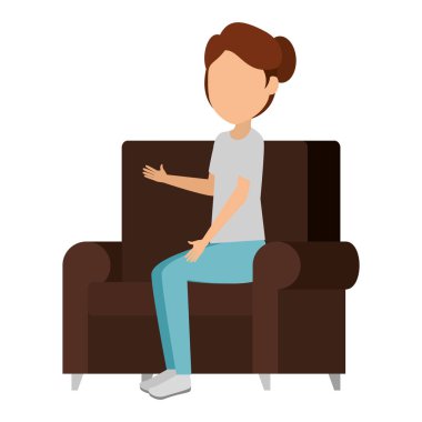 güzel ve genç kadın kanepe karakter