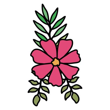 çiçek ve yapraklar dekoratif simge