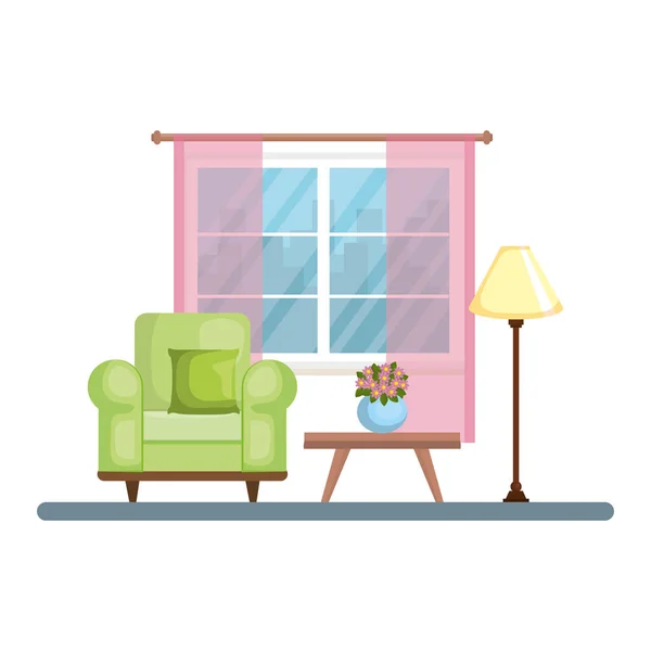 Sala de estar casa lugar — Vector de stock