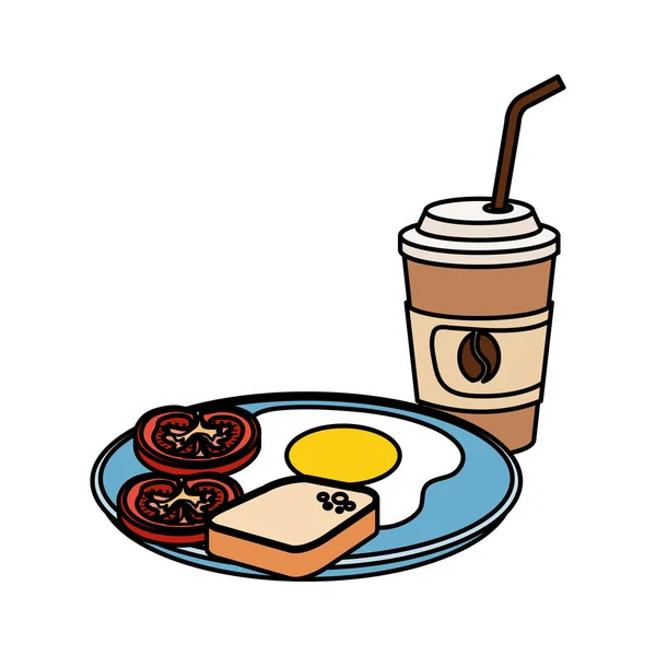 맛 있는 아침 식사 메뉴 아이콘 — 스톡 벡터
