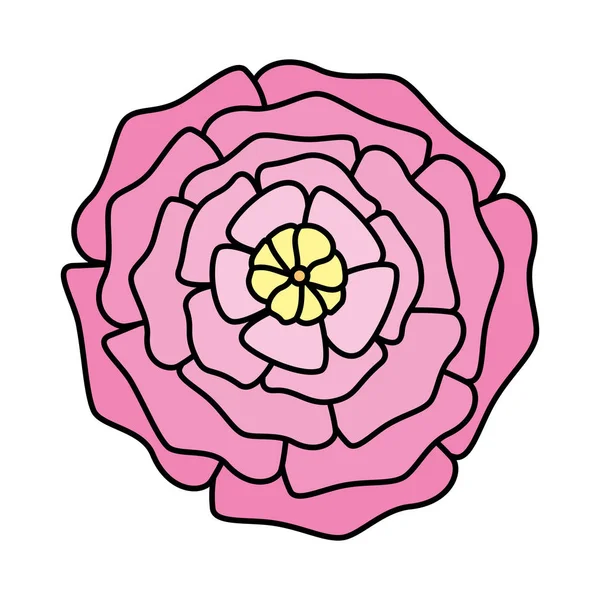 Hermoso icono decorativo rosa — Vector de stock