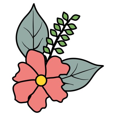 çiçek ve yapraklar dekoratif simge