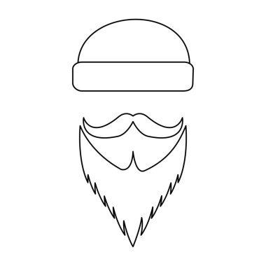 bıyık ve sakal hipster tarzı ile kış şapka