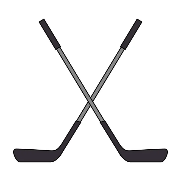 Hockey sticks crossed emblem — Stock Vector