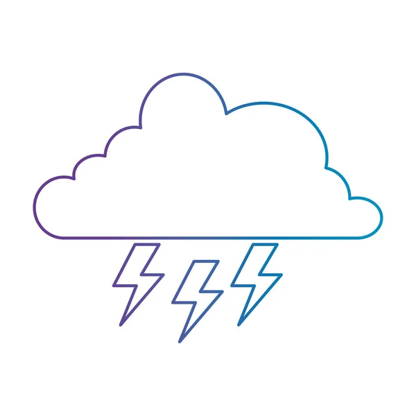 Wolken weer met stralen — Stockvector