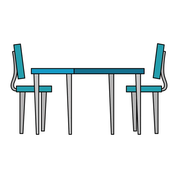 Tavolo in legno con sedie — Vettoriale Stock