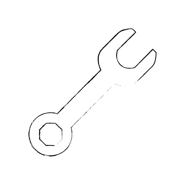 Llave herramienta icono aislado — Vector de stock