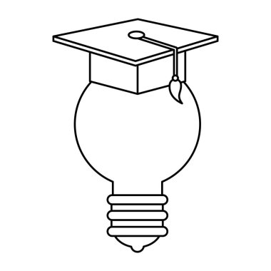 şapka mezuniyet ile ışık ampul