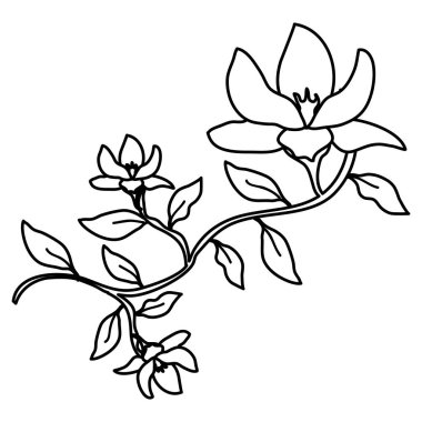 çiçek ve yapraklar dekoratif simge