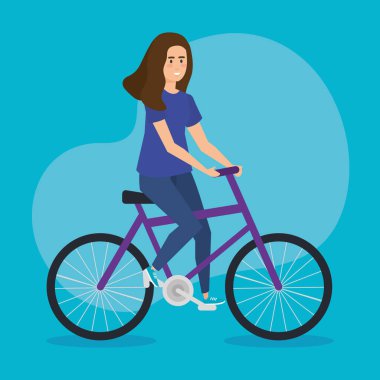 Bisikletli genç kadın