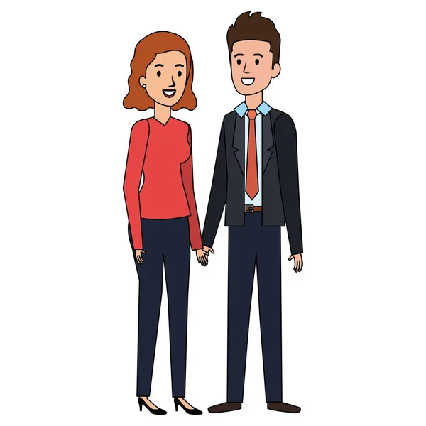 Personagens avatares casal de negócios —  Vetores de Stock