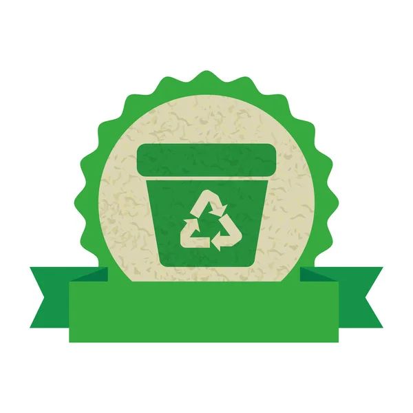 Pojemnik na śmieci z symbolem recyklingu strzałki — Wektor stockowy