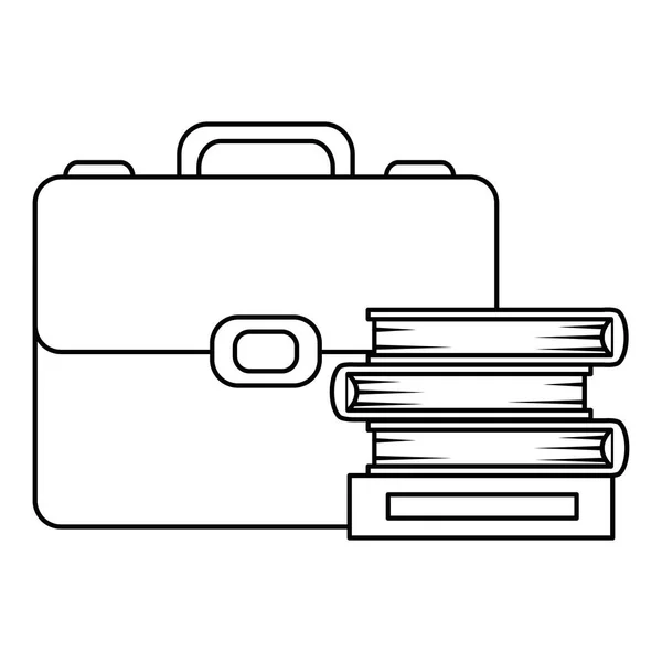 Empiler des manuels avec portefeuille — Image vectorielle