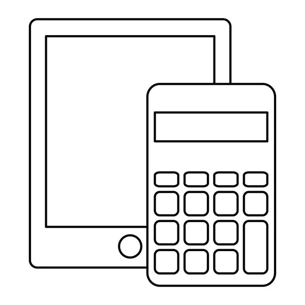 Calculadora matemáticas con tableta — Vector de stock
