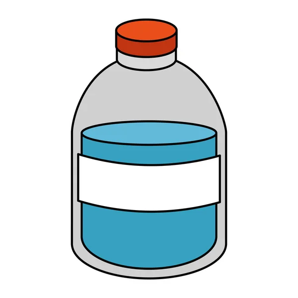 Botella de plástico con producto líquido — Vector de stock