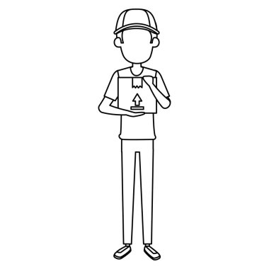 dağıtım işçisi kutu karakteri