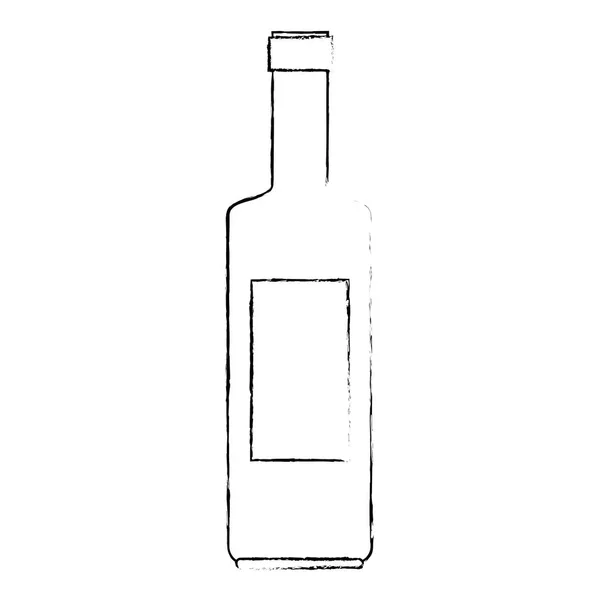 Wine bottle silhouette icon — Stok Vektör