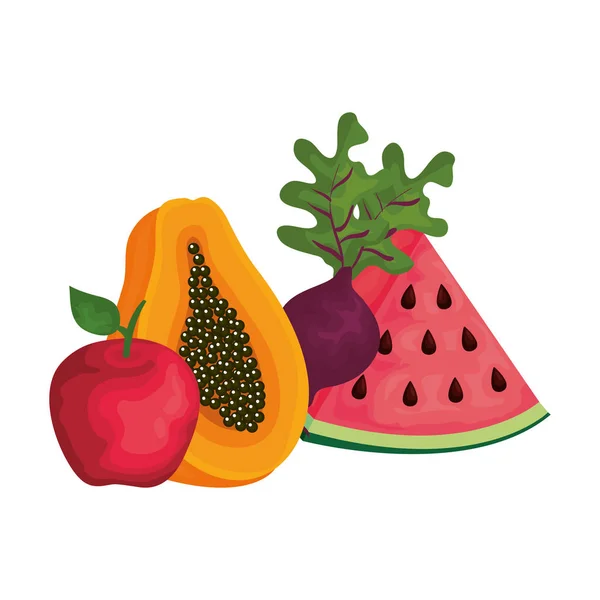 Frisches Obst und Gemüse — Stockvektor
