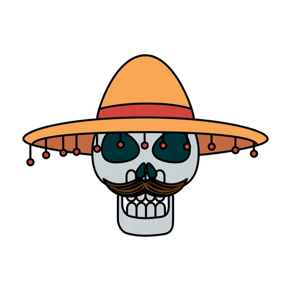 Máscara de la muerte santa con sombrero — Vector de stock