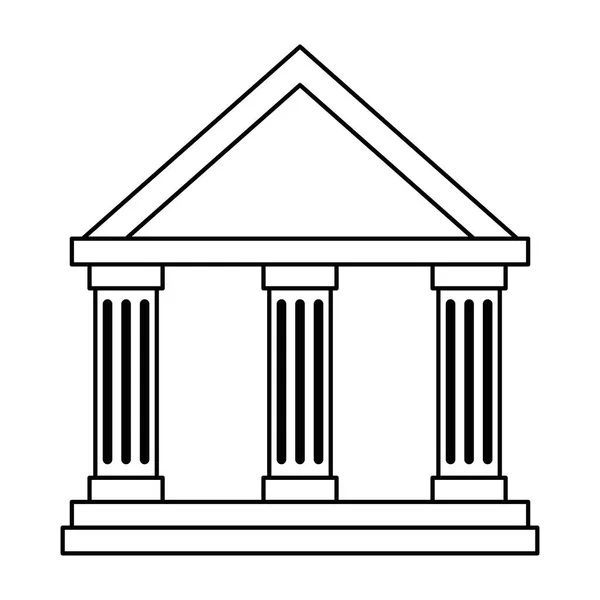 Bank building isolated icon — Stock Vector