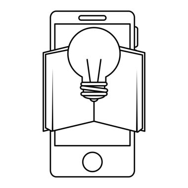 akıllı telefon ve ampul ile elektronik kitap