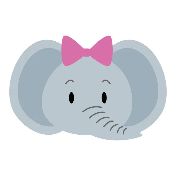 Lindo y adorable personaje de elefante — Vector de stock