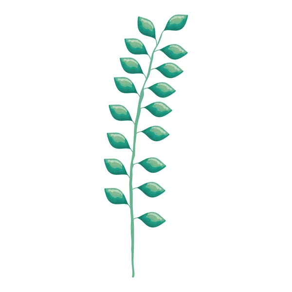 Branch dengan ikon dekorasi leafs - Stok Vektor