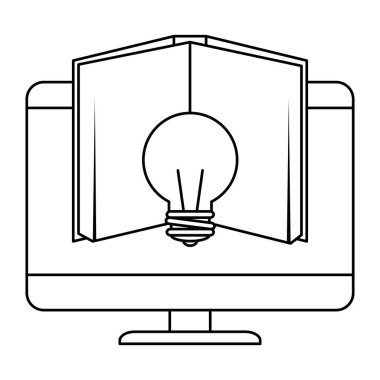 bilgisayar ve ampul ile elektronik kitap