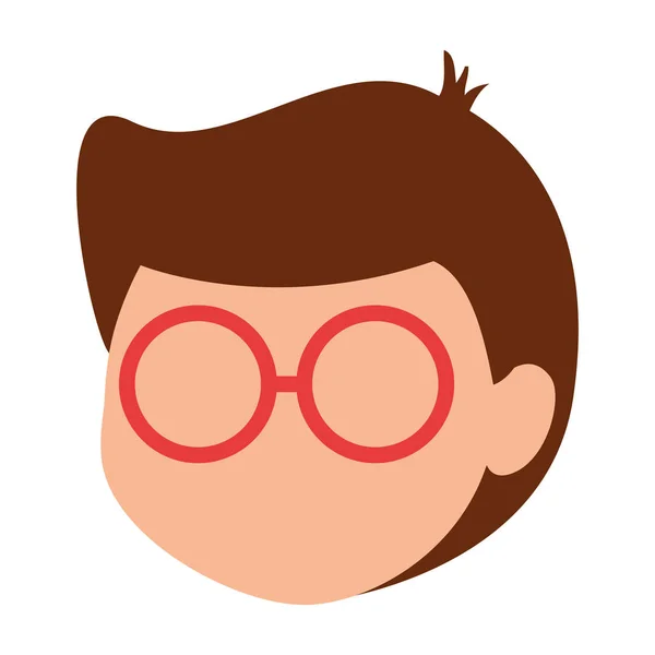 Pequeño niño hijo cabeza carácter — Vector de stock