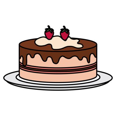 lezzetli kek kutlama ile çanak