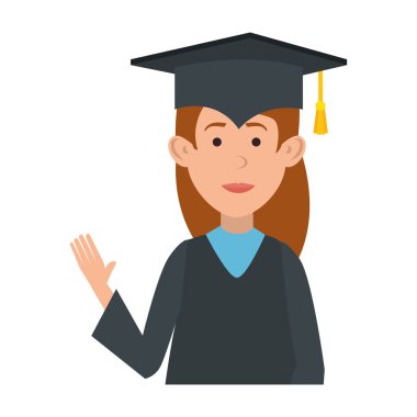 avatar karakter kadın öğrenci mezun oldu