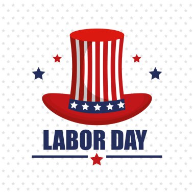 bayrak abd ve yıldız arka plan ile işçi bayramı üst şapka