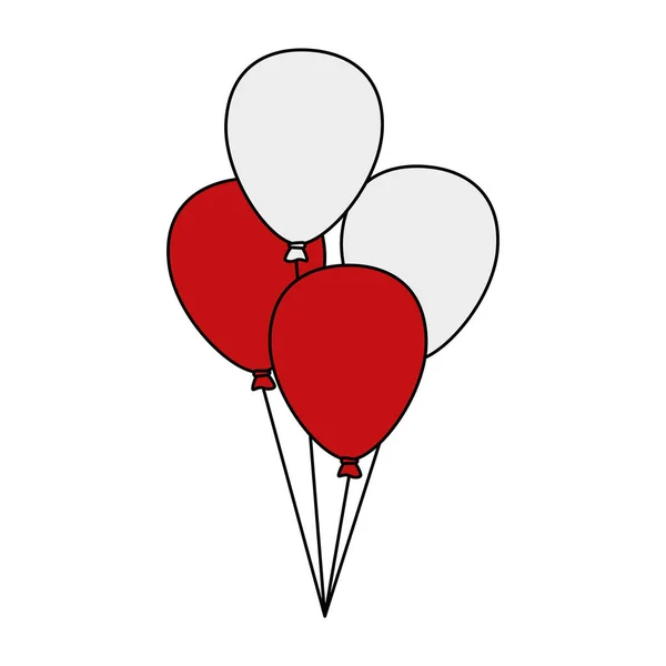 Fiesta globos celebración icono — Archivo Imágenes Vectoriales