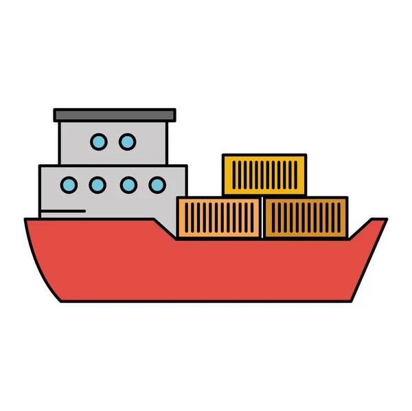 Frachtschiff isoliert — Stockvektor