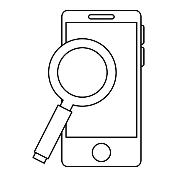 Zařízení pro smartphone s lupou — Stockový vektor