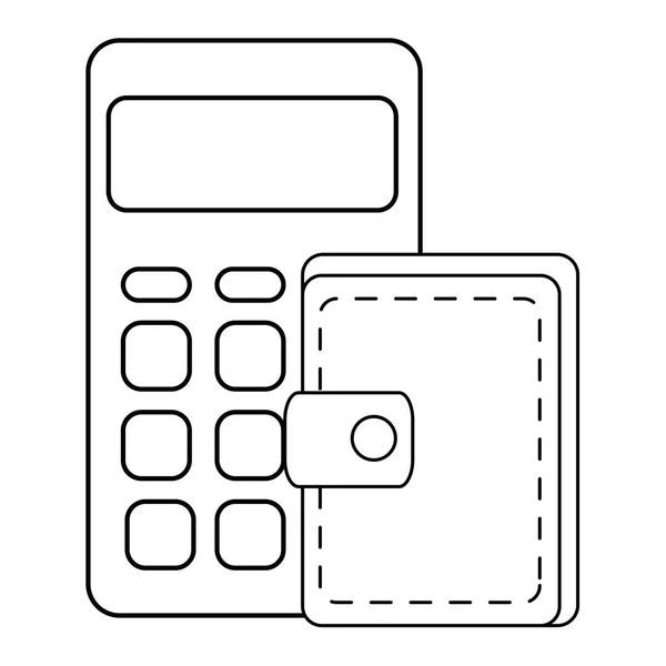 Calculadora matemática com carteira — Vetor de Stock
