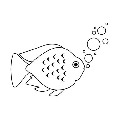 hava kabarcıkları ile sevimli süs balığı