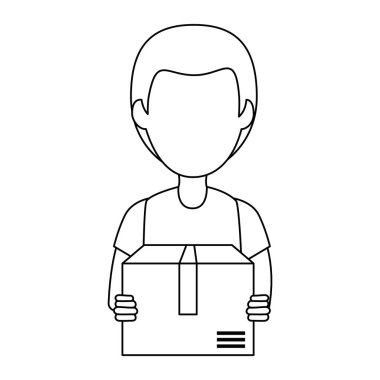 teslimat işçi kutu avatar karakteri ile