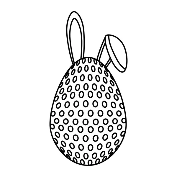 Яичная краска с ушами кролика пасхальные украшения — стоковый вектор