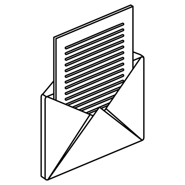 Envelope mail isometric icon — Stock Vector