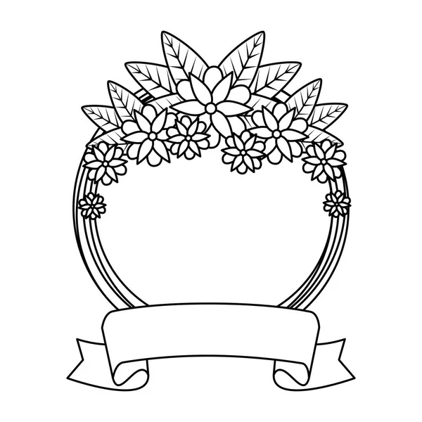 Круглая икона цветочного оформления — стоковый вектор